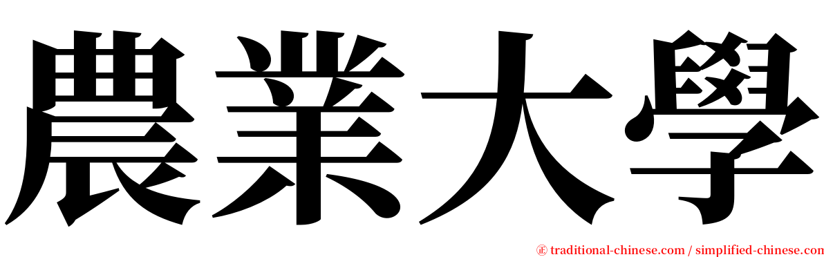 農業大學 serif font