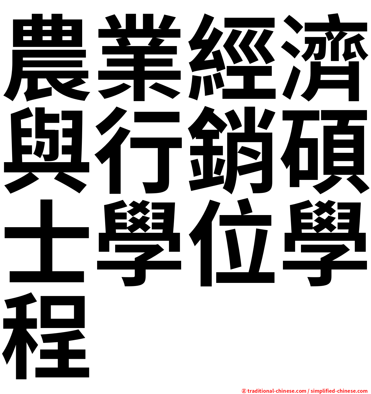 農業經濟與行銷碩士學位學程