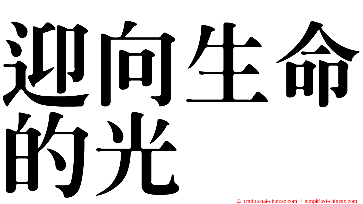 迎向生命的光