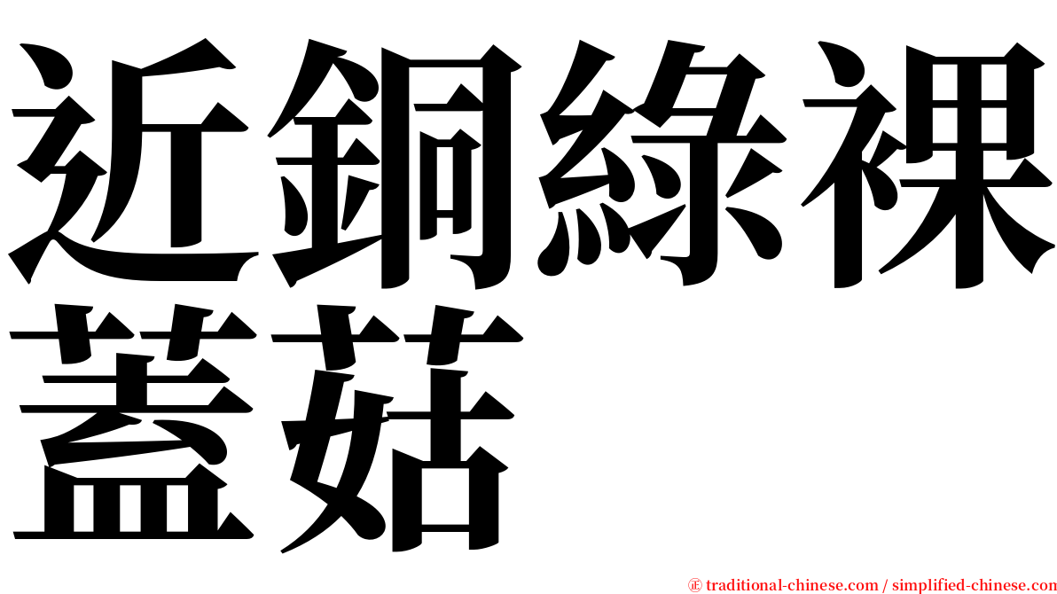 近銅綠裸蓋菇 serif font