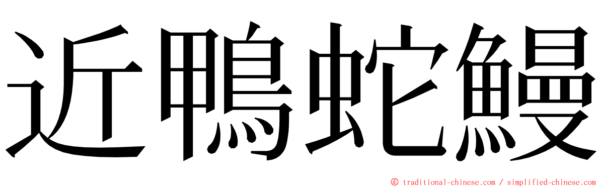 近鴨蛇鰻 ming font