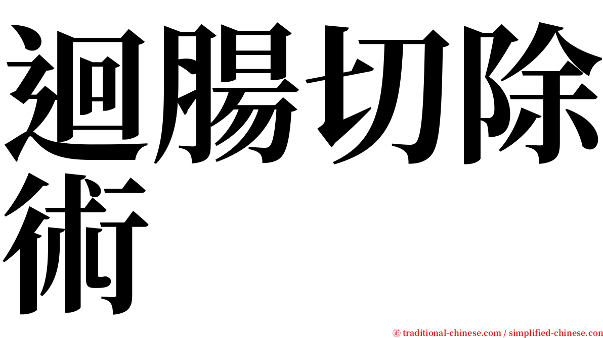 迴腸切除術 serif font