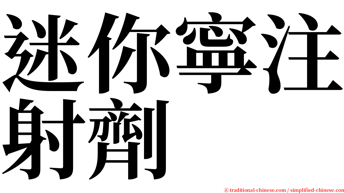 迷你寧注射劑 serif font