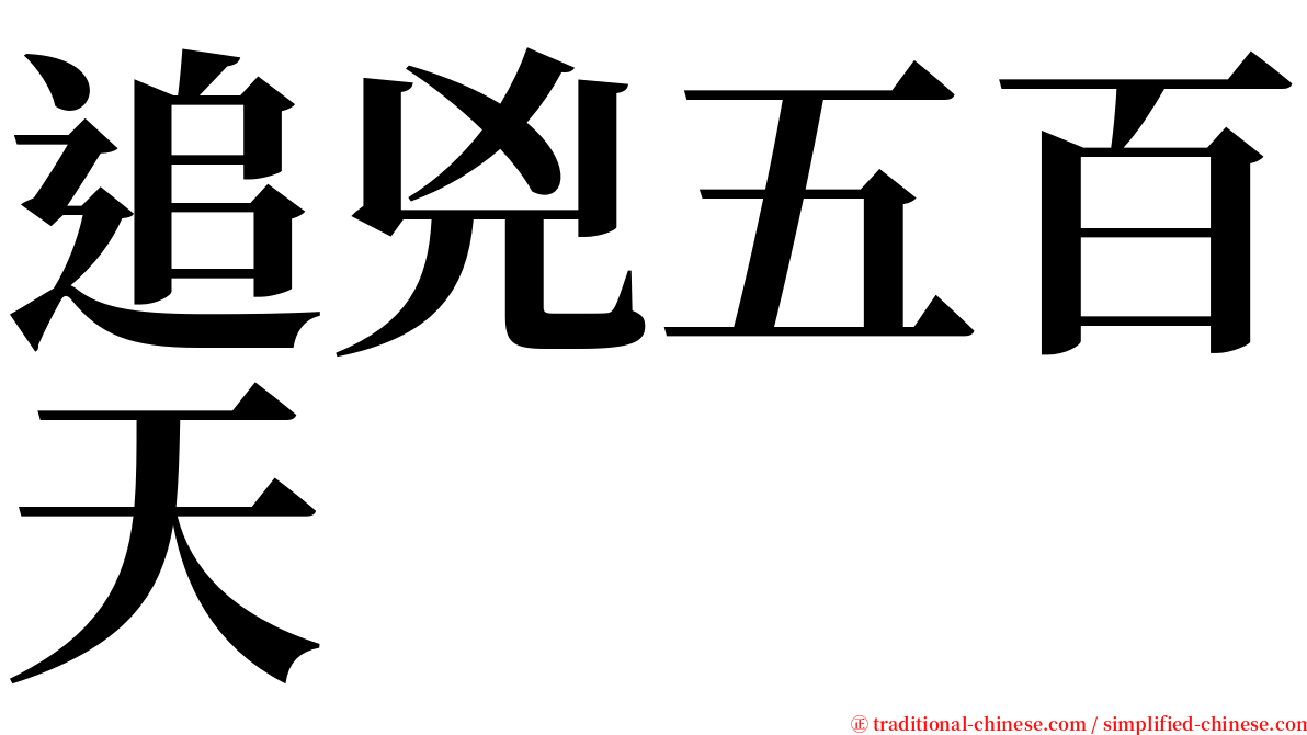 追兇五百天 serif font