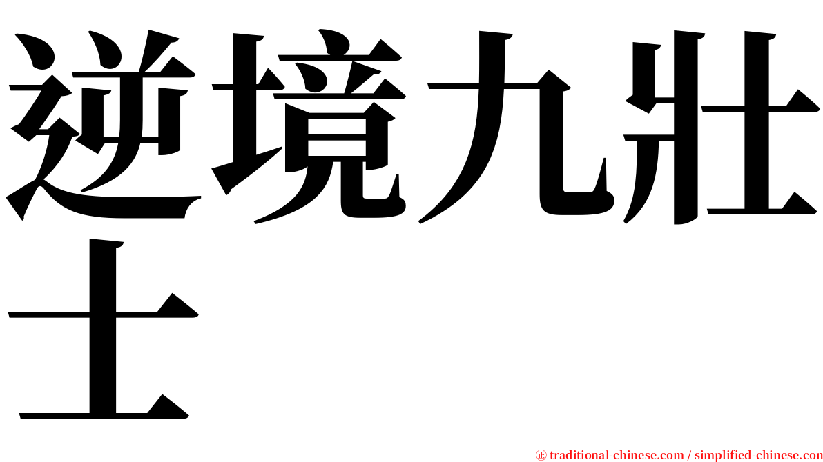 逆境九壯士 serif font