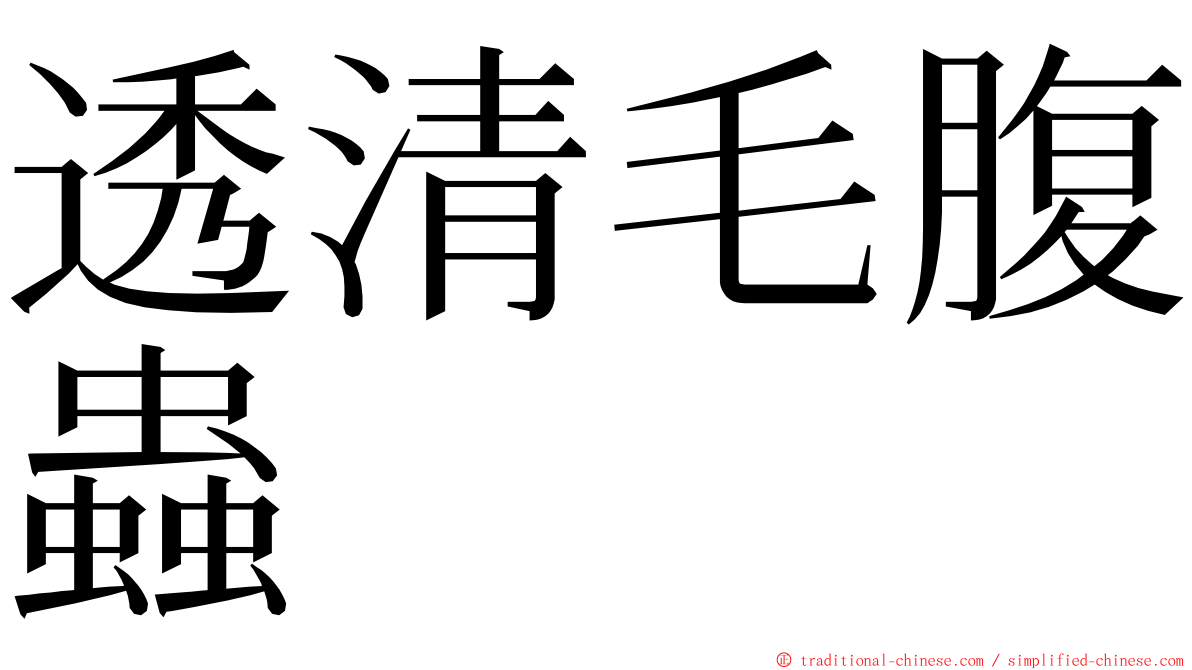 透清毛腹蟲 ming font