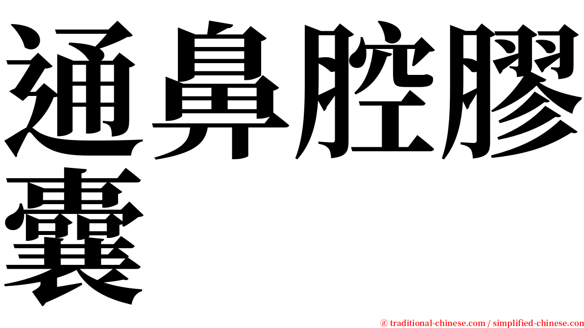 通鼻腔膠囊 serif font