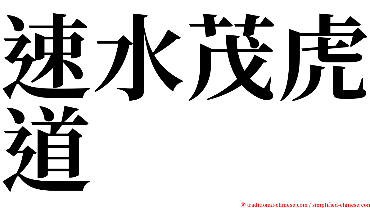 速水茂虎道 serif font