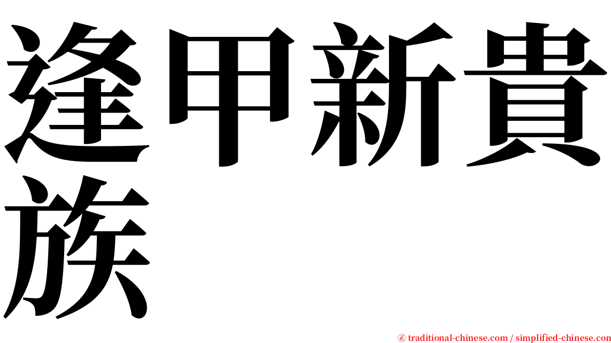 逢甲新貴族 serif font