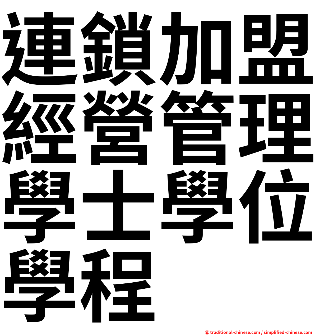 連鎖加盟經營管理學士學位學程