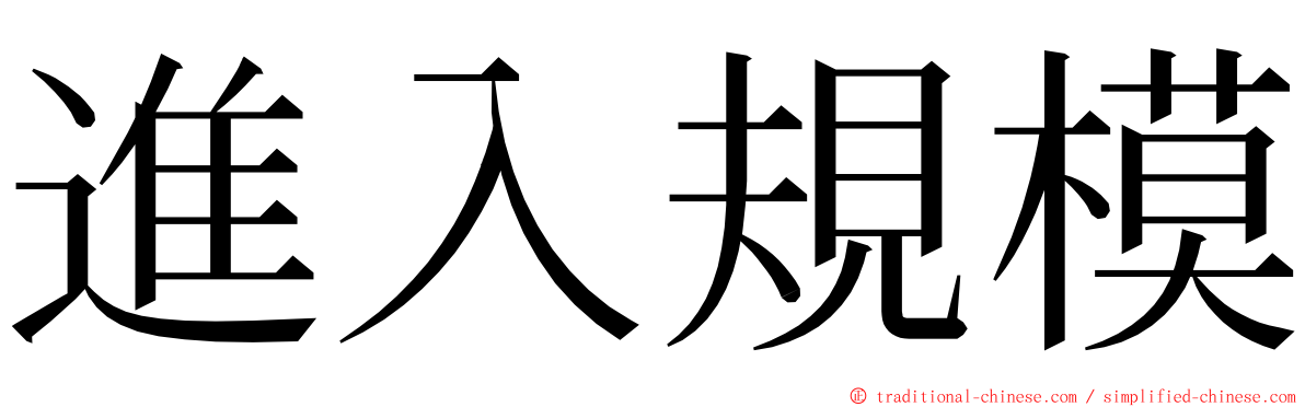 進入規模 ming font