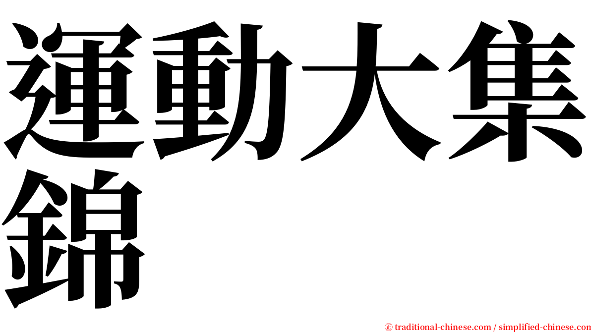 運動大集錦 serif font