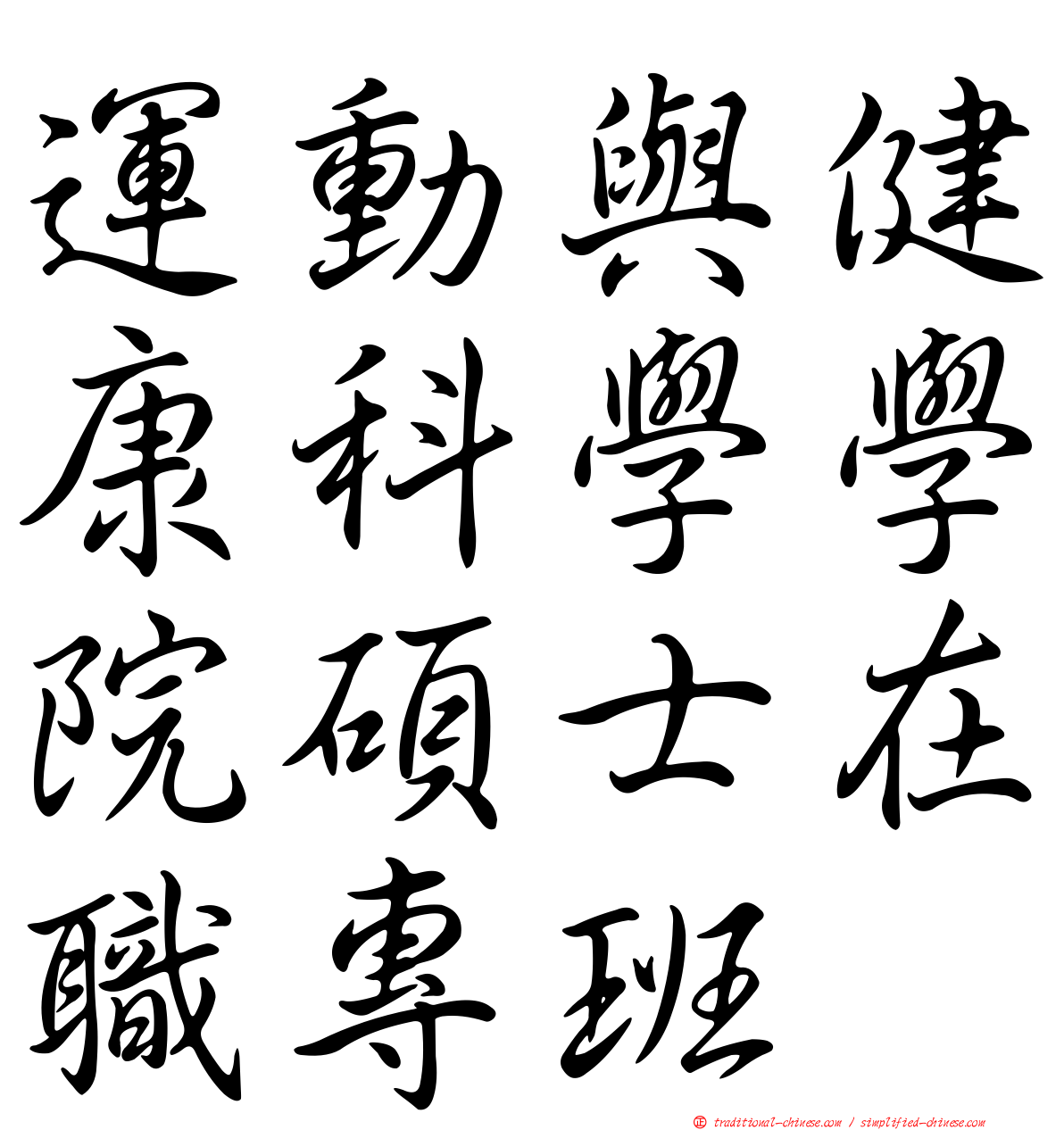 運動與健康科學學院碩士在職專班