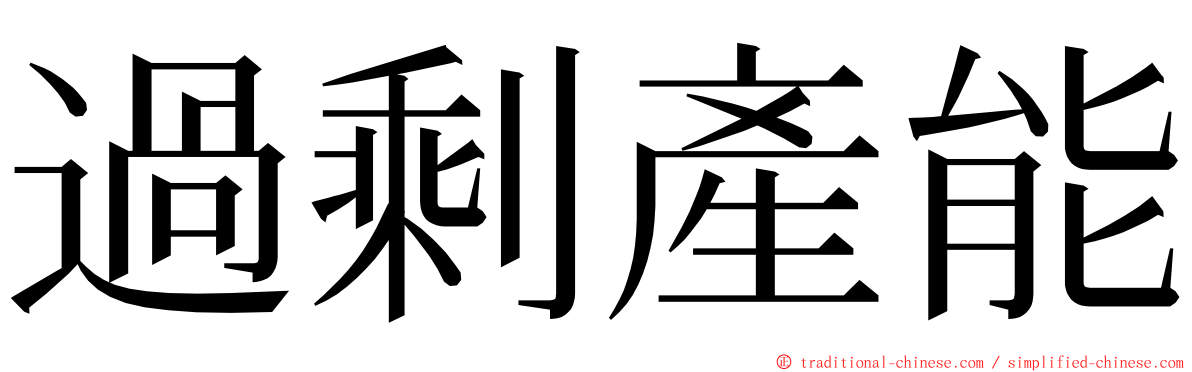 過剩產能 ming font