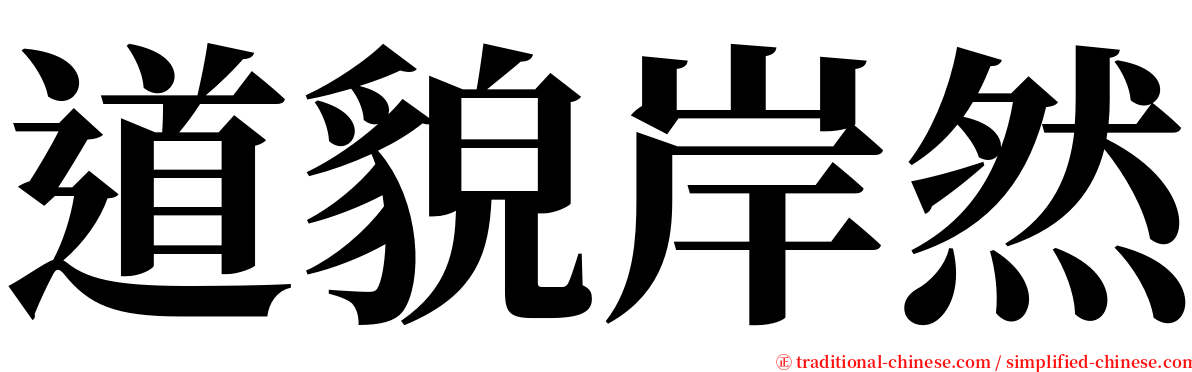 道貌岸然 serif font