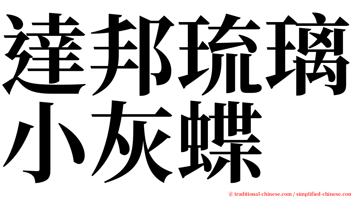 達邦琉璃小灰蝶 serif font