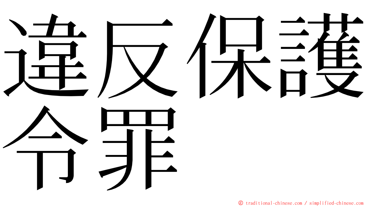 違反保護令罪 ming font