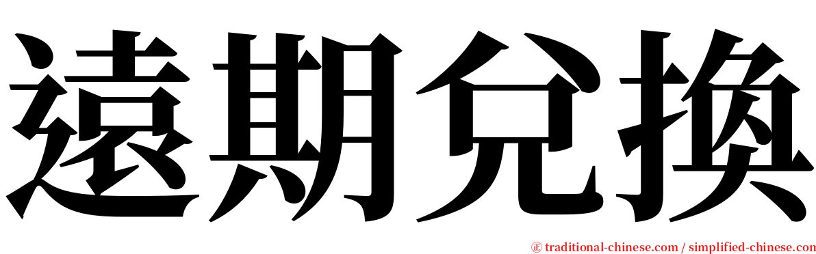 遠期兌換 serif font