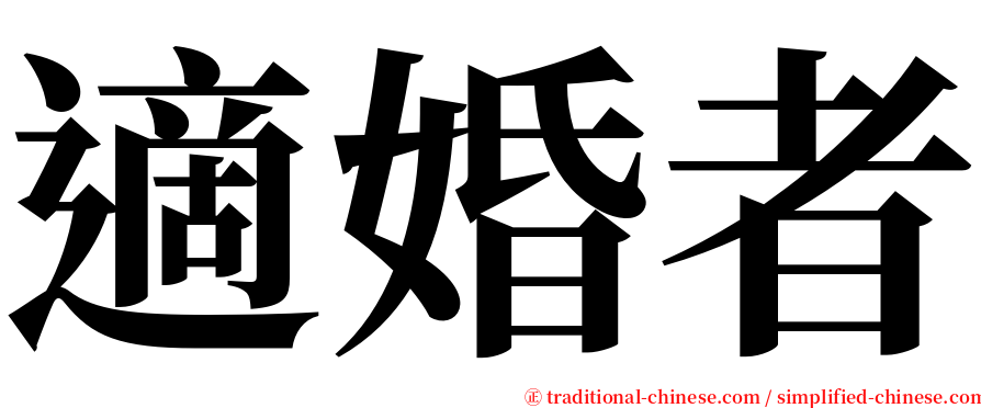 適婚者 serif font