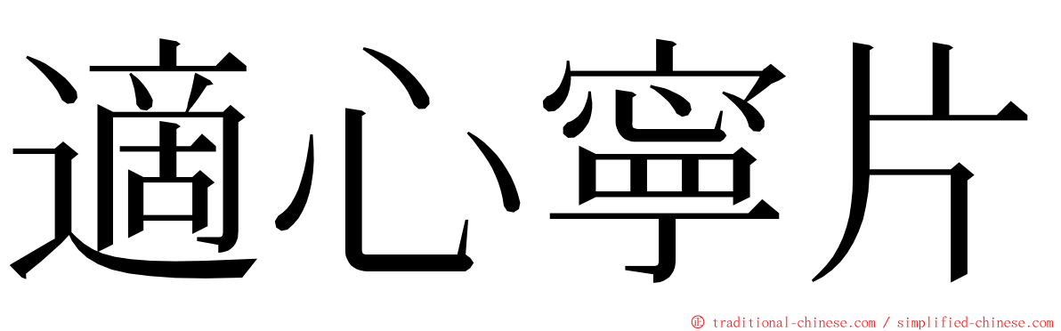 適心寧片 ming font