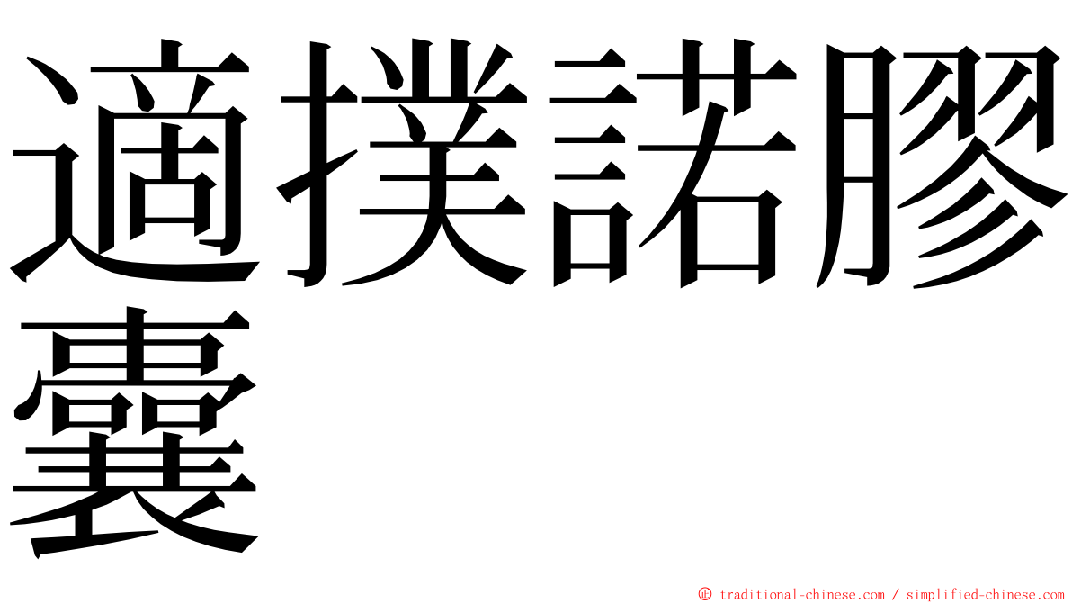 適撲諾膠囊 ming font