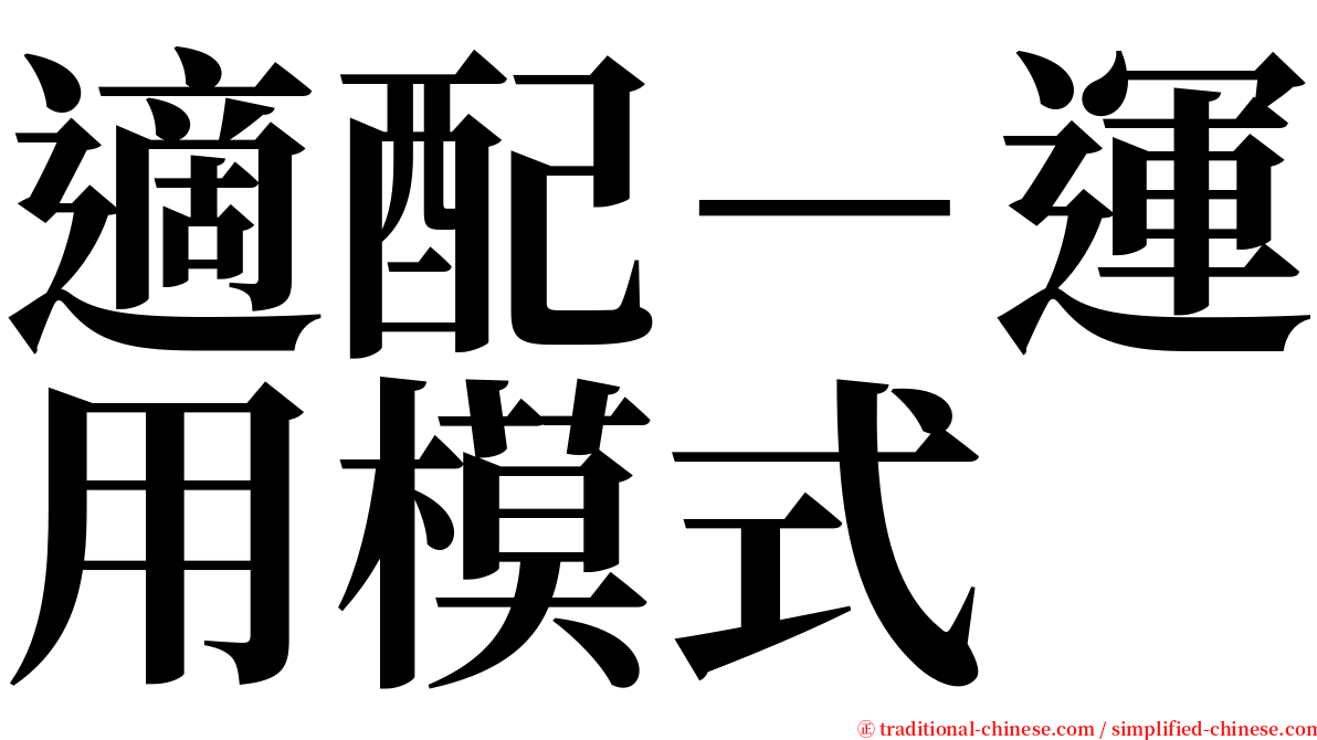 適配－運用模式 serif font