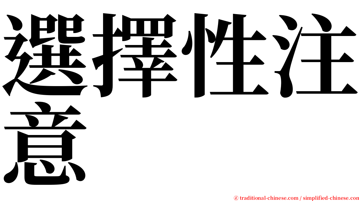 選擇性注意 serif font