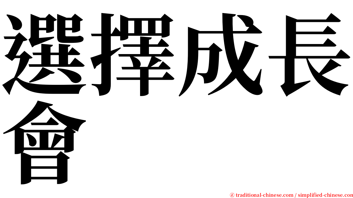 選擇成長會 serif font