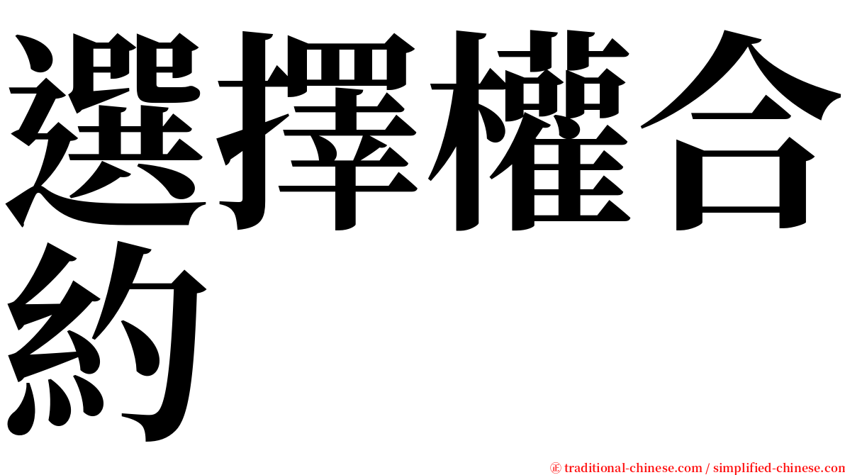 選擇權合約 serif font