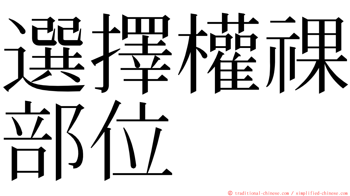 選擇權祼部位 ming font