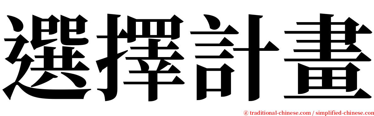 選擇計畫 serif font