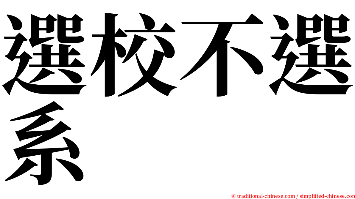 選校不選系 serif font