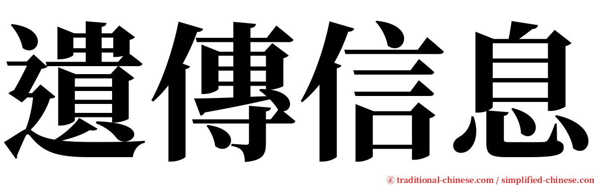 遺傳信息 serif font