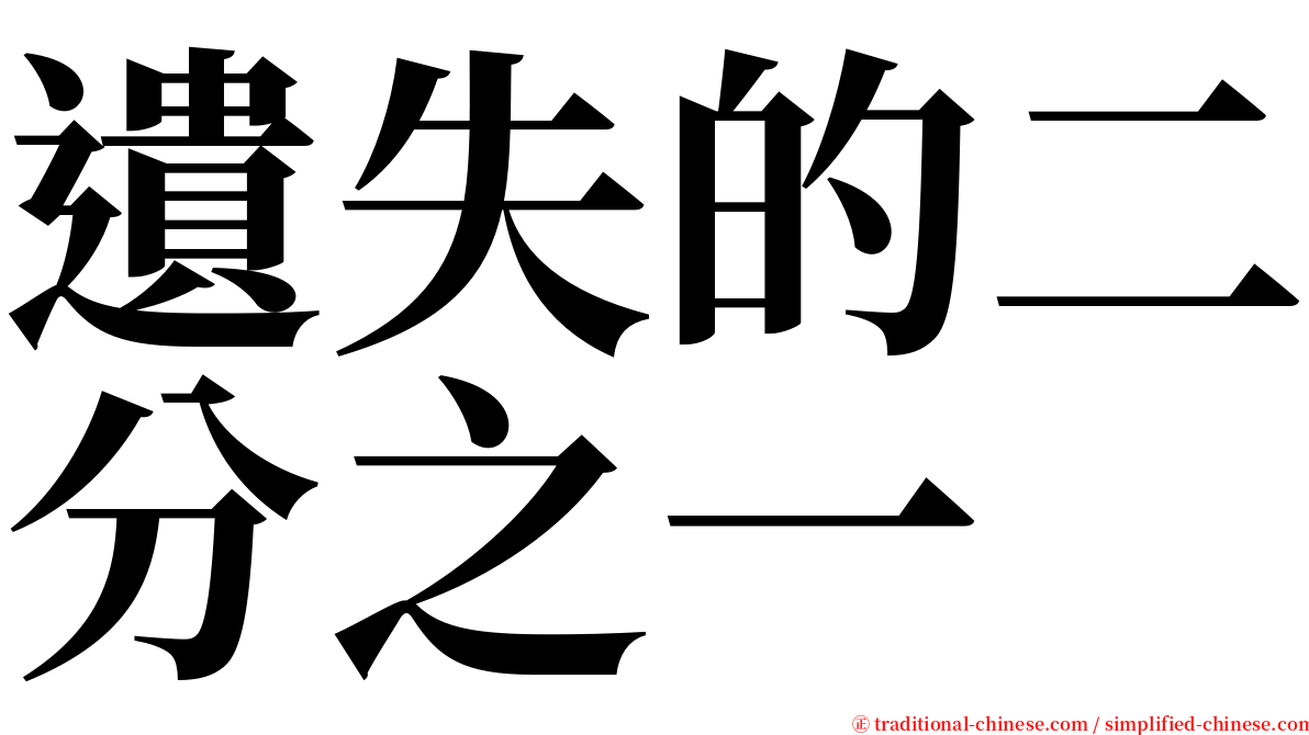 遺失的二分之一 serif font