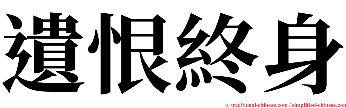 遺恨終身 serif font