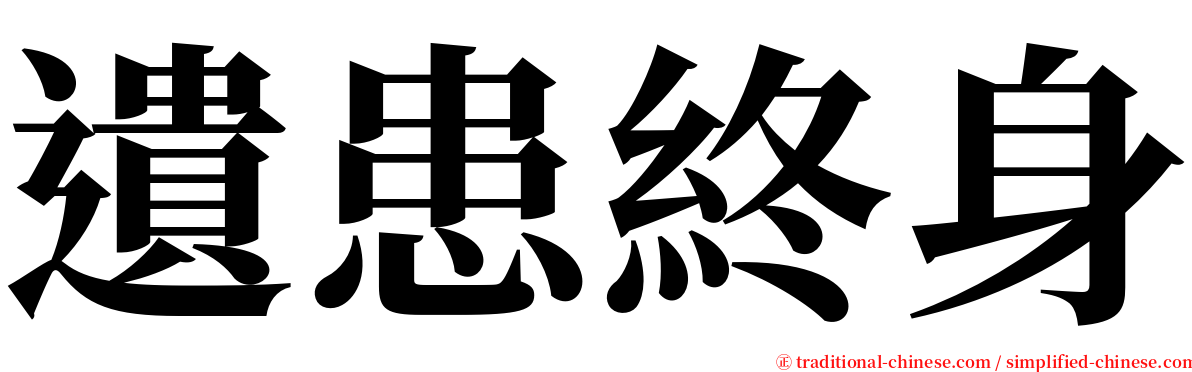 遺患終身 serif font