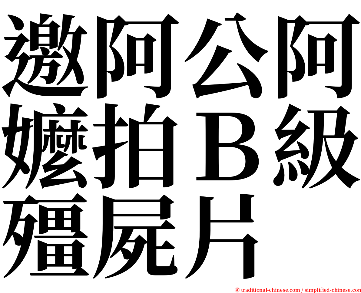 邀阿公阿嬤拍Ｂ級殭屍片 serif font