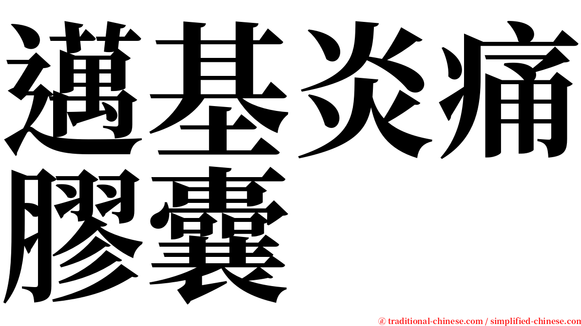 邁基炎痛膠囊 serif font