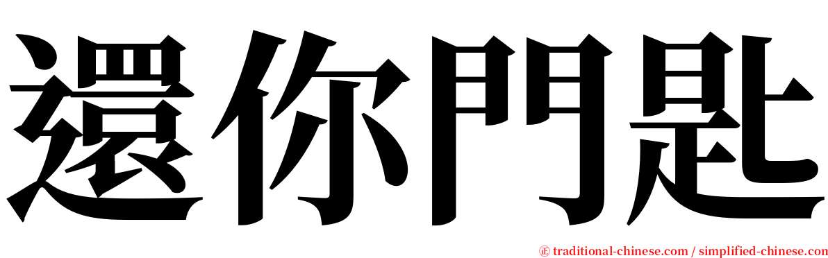 還你門匙 serif font