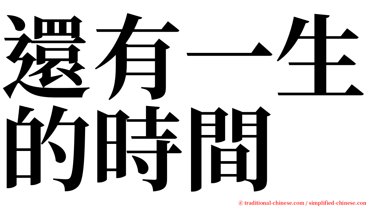 還有一生的時間 serif font