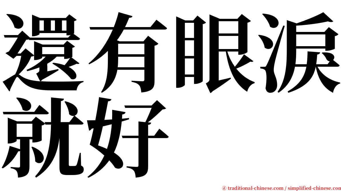 還有眼淚就好 serif font