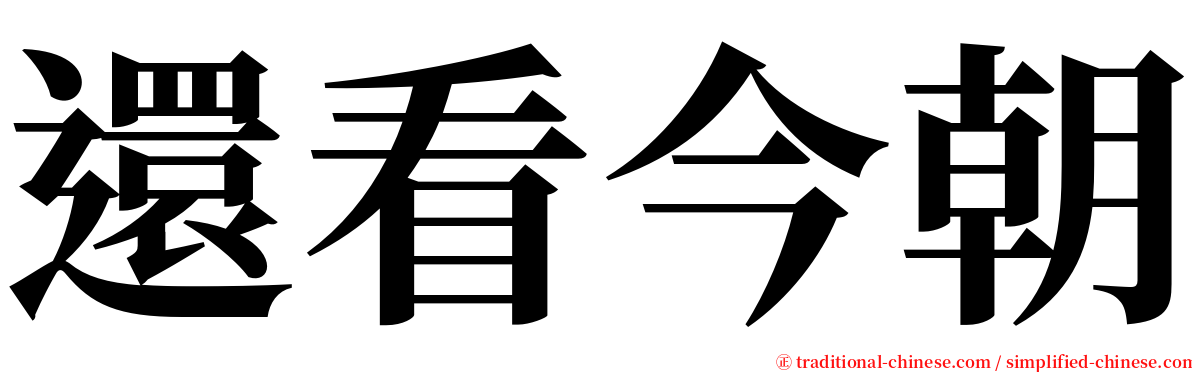 還看今朝 serif font