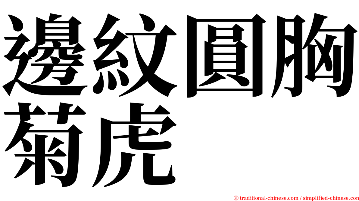 邊紋圓胸菊虎 serif font