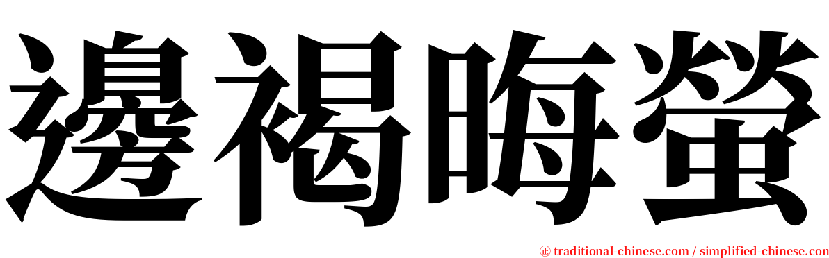 邊褐晦螢 serif font