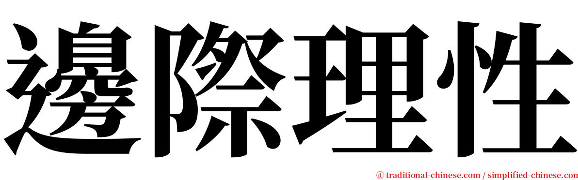 邊際理性 serif font