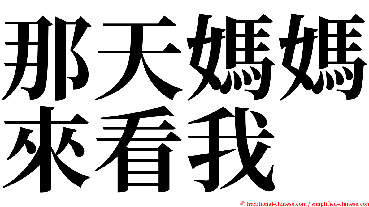 那天媽媽來看我 serif font