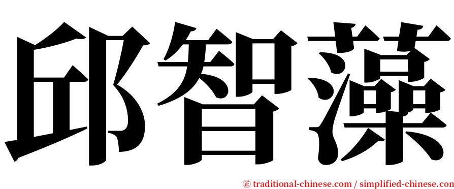 邱智藻 serif font