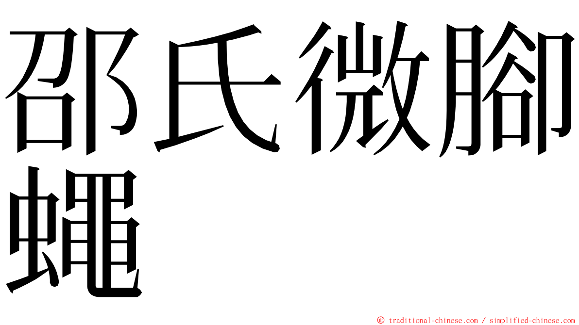 邵氏微腳蠅 ming font