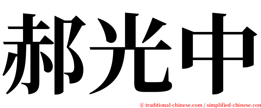 郝光中 serif font