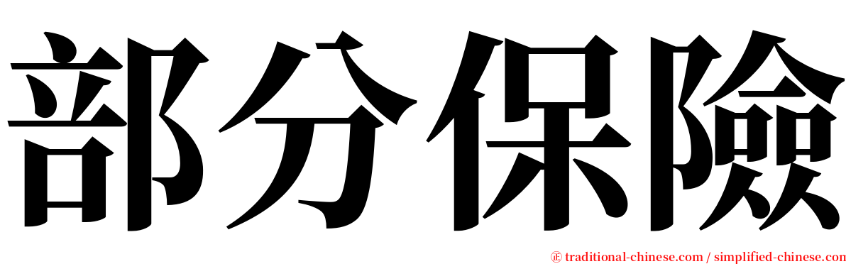 部分保險 serif font